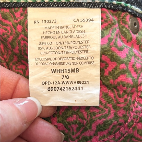 Rock 47 by Wrangler Women's Dark Blue Denim Jean SHORTS Bermuda Length Size 7/8 - Picture 10 of 10